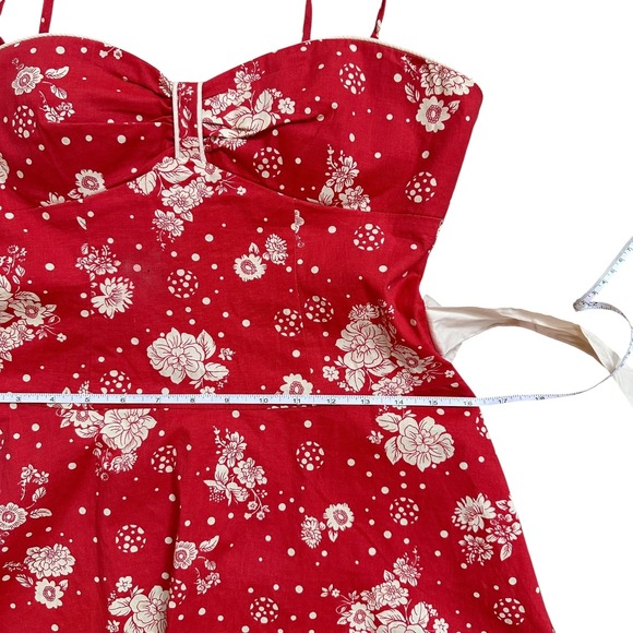 City Triangle Red Floral Print Dress‎ Sweetheart Sundress Party Summer - Picture 8 of 14